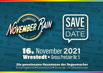 Safe the Date Ankündigung Messe November Rain in Groß Pretzier