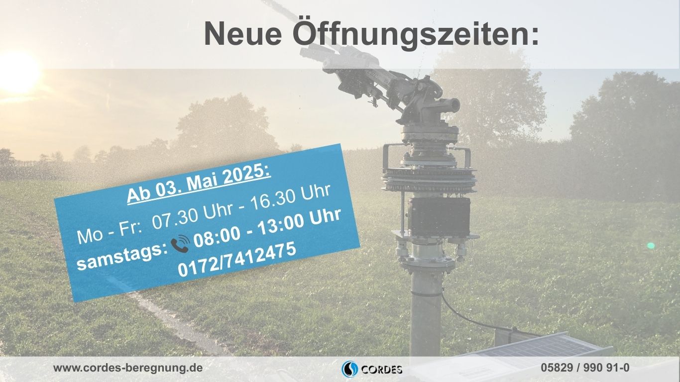 Neue Öffnungszeiten zum Saisonstart 2025 mit Notfallnummer