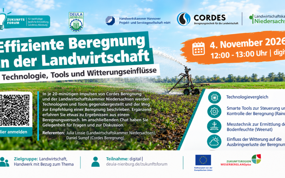 Ankündigung Effiziente Beregnung in der Landwirtschaft