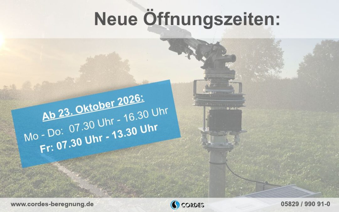 Neue Öffnungszeiten zum Saisonende 2026